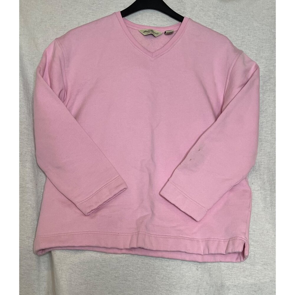 Eddie Bauer Womens V-Neck Pullover Sweater Bundle Medium Pink Yellow Cotton flaw - Picture 9 of 16